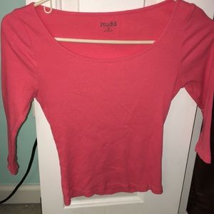 Coral slightly cropped shirt
